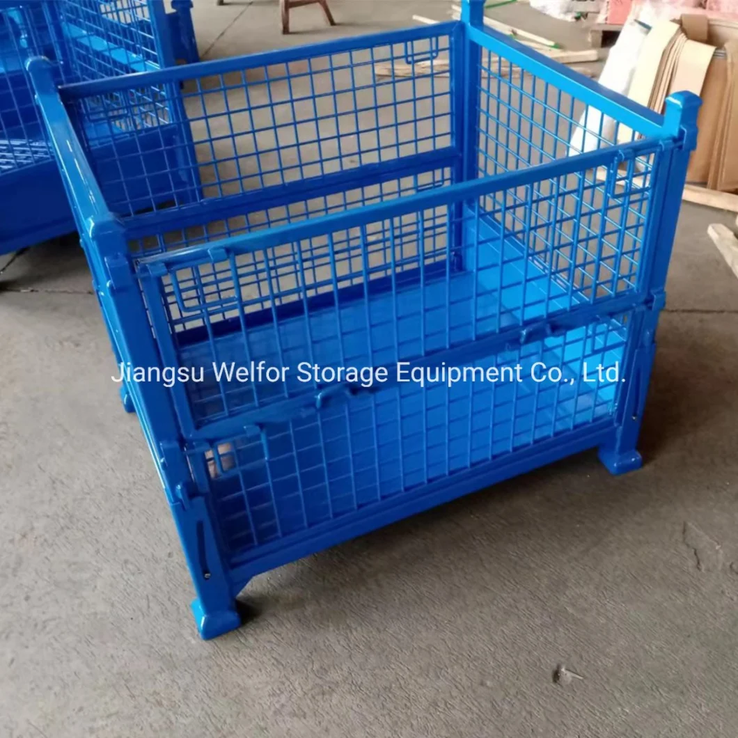 Stackable Foldable Steel Welded Heavy Duty Wire Mesh Pallet Cage