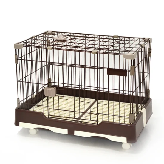 Cage pour chien en tuyau galvanisé audacieux avancé, caisse pour chien en métal avec fonction de stockage supérieure et Durable avec roues