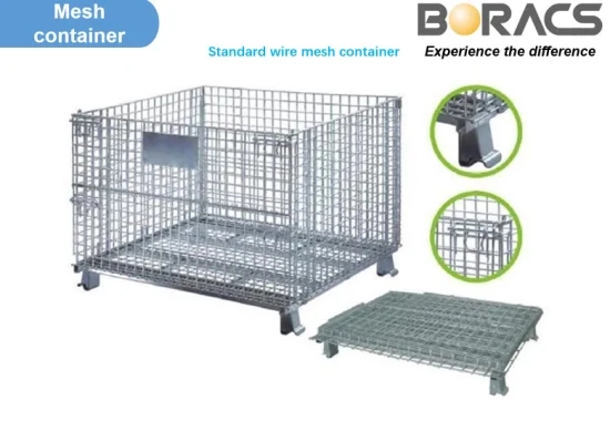 Heavy Duty OEM et ODM Q235 Entrepôt de stockage à haute capacité Mesh Box Wire Cage / Metal Bin Storage Container