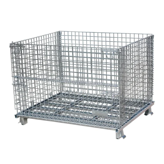 Cage de stockage en métal verrouillable d'entrepôt de grillage avec des roues